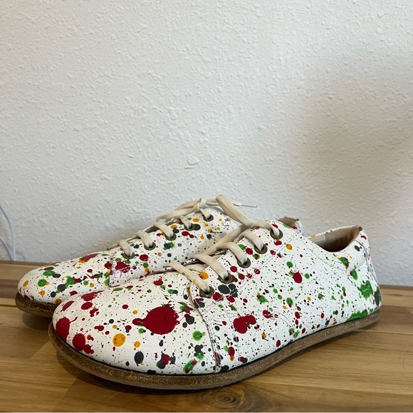 Aintap Handcrafted Leather Oxfords Barefoot SPLANTER Paint White Smooth Leather - Picture 3 of 11